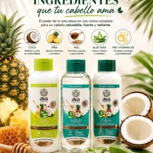 Kit Capilar Ava Cuidado Natural – Shampoo + Acondicionador + Tratamiento